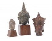 THREE SMALL THAI BUSTS OF THE