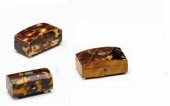 Three small tortoiseshell cask