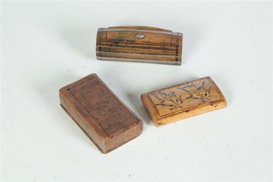 THREE SMALL TREEN BOXES. 