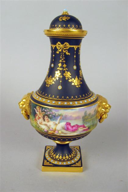 Three small Vienna porcelain urns