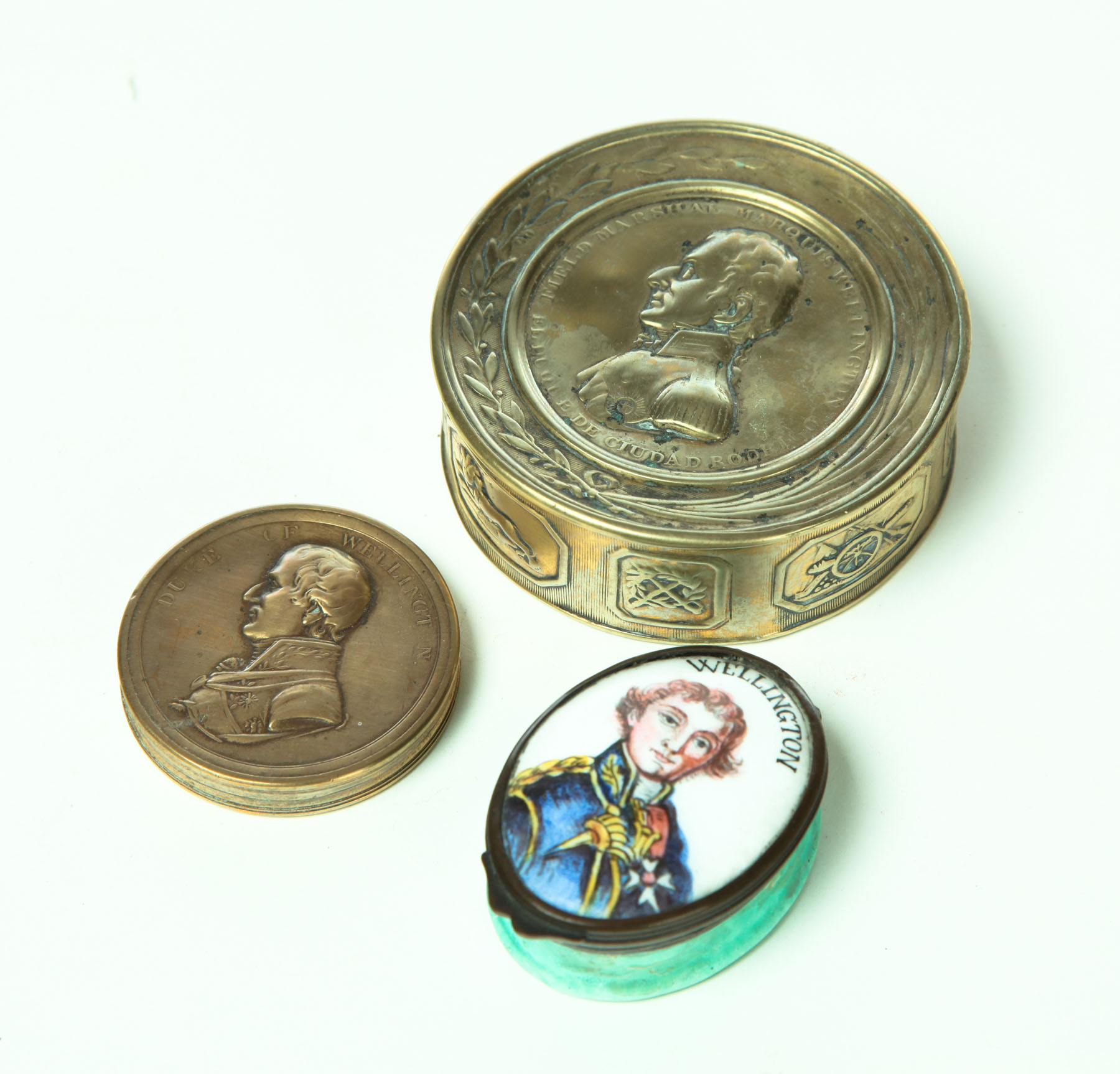 THREE SNUFF BOXES.  European  mid