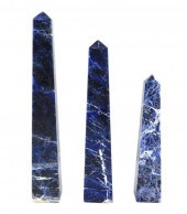 THREE SODALITE OBELISKS, ALL W