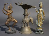 THREE SOUTH ASIAN BRONZE AND P