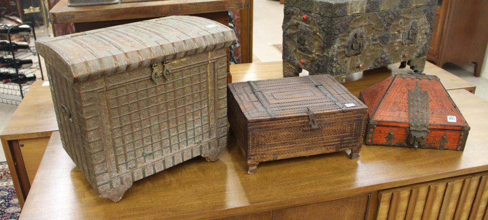 THREE SOUTH ASIAN LIFT-TOP WOODEN