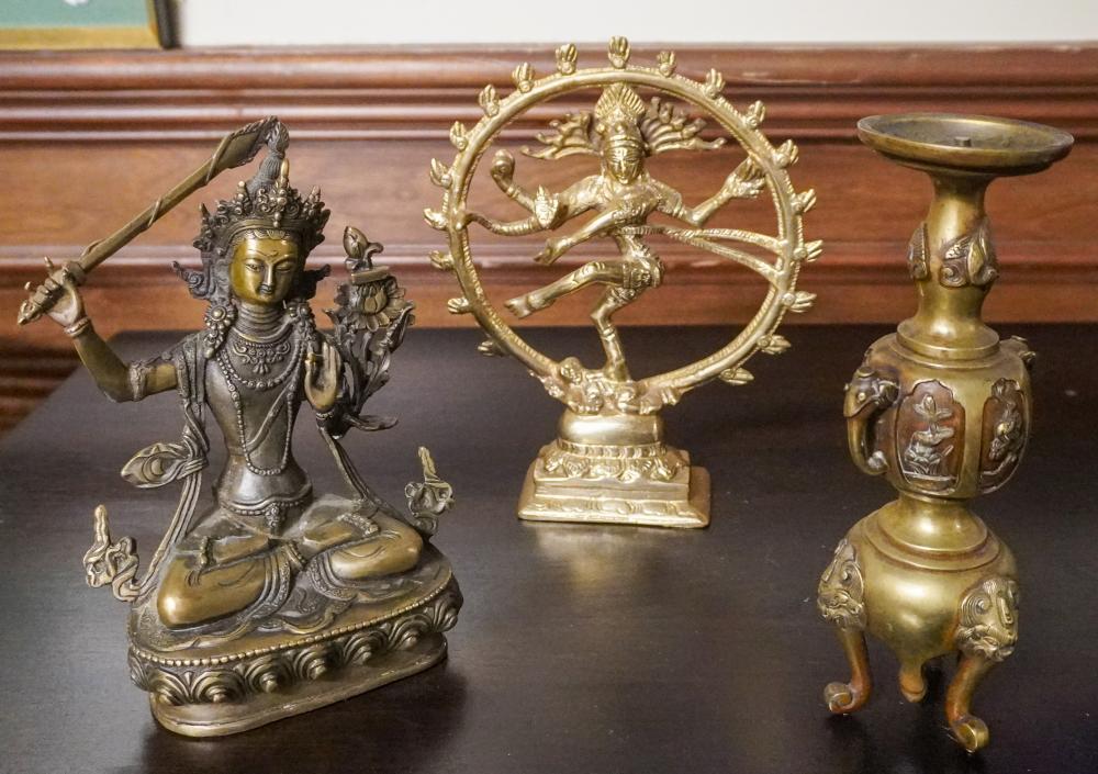 THREE SOUTH ASIAN METAL TABLE