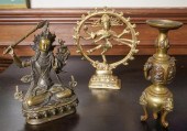 THREE SOUTH ASIAN METAL TABLE