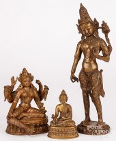 THREE SOUTHEAST ASIAN BRONZE F