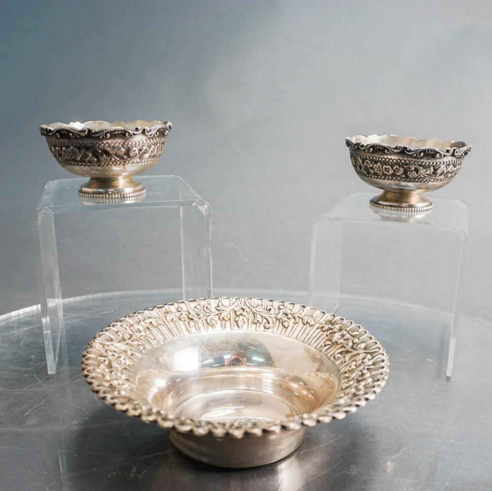 THREE SOUTHEAST ASIAN SILVER BOWLS,