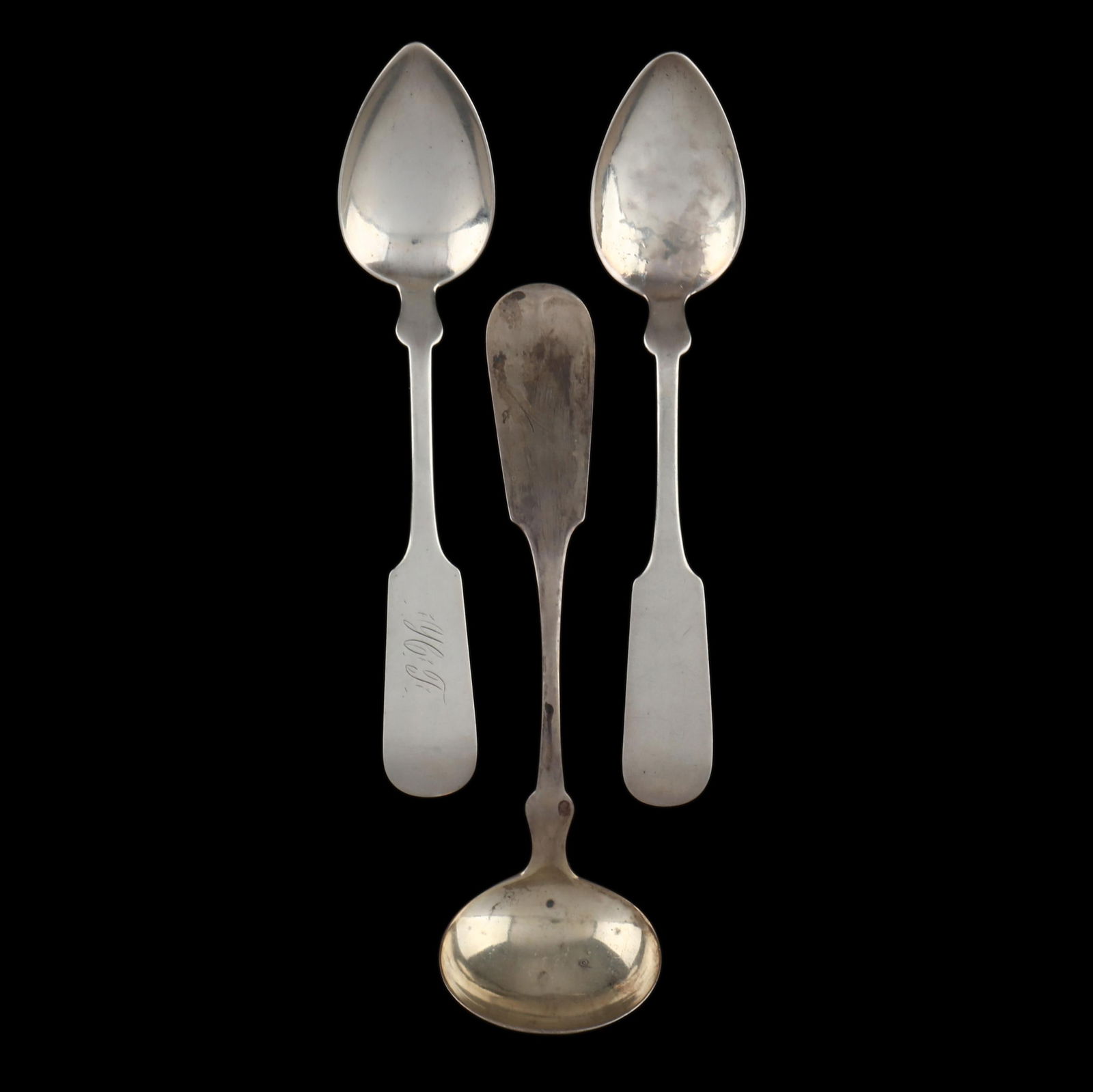 THREE SOUTHERN COIN SILVER FLATWARE