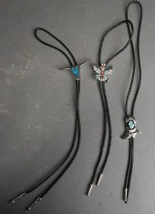 THREE SOUTHWESTERN BOLO NECKLA
