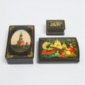 Three Soviet Russian Lacquered