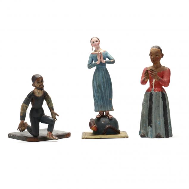 THREE SPANISH SANTOS FIGURES