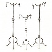 THREE SPANISH WROUGHT IRON STA