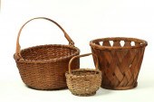 THREE SPLINT BASKETS.  America