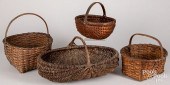 THREE SPLINT GATHERING BASKETS