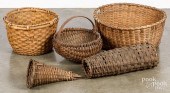 THREE SPLINT GATHERING BASKETS