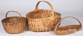 THREE SPLINT GATHERING BASKETS