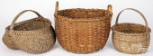 THREE SPLINT GATHERING BASKETS