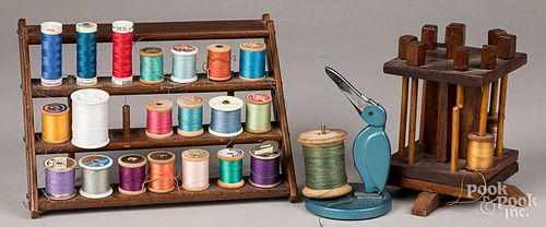 THREE SPOOL STANDS, TO INCLUDE A