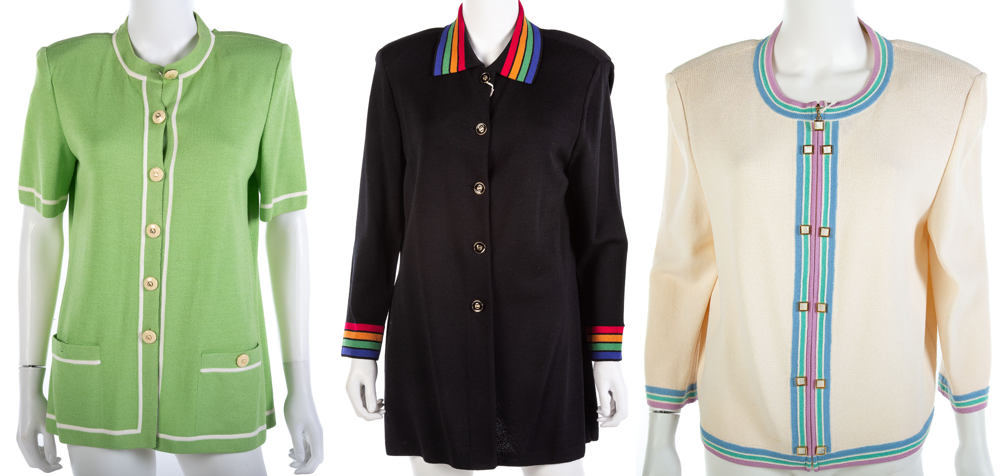 THREE ST. JOHN KNIT CARDIGANS