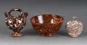 Three Staffordshire agateware