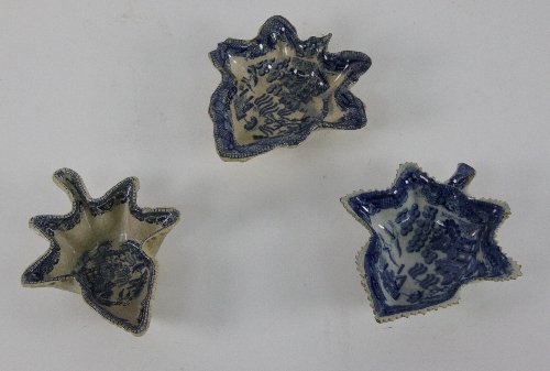 Three Staffordshire blue and