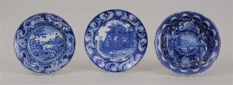 THREE STAFFORDSHIRE BLUE