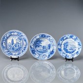 THREE STAFFORDSHIRE BLUE & WHI