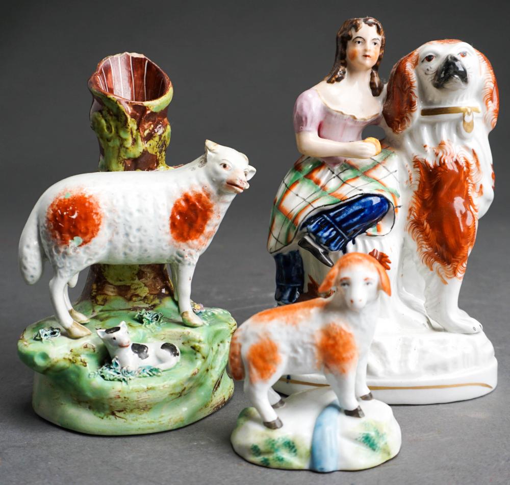THREE STAFFORDSHIRE CERAMIC
