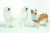 THREE STAFFORDSHIRE DOGS.  Eng