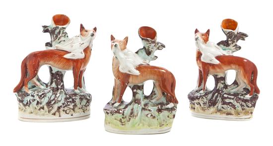 Three Staffordshire Figural Spill