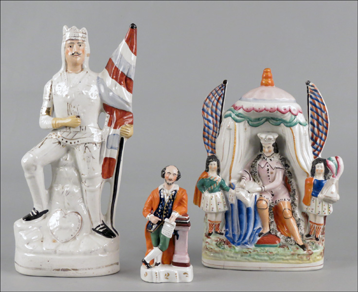 THREE STAFFORDSHIRE FIGURES.