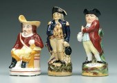 Three Staffordshire figures: L