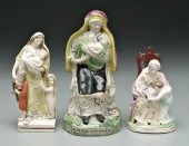 Three Staffordshire figures: s