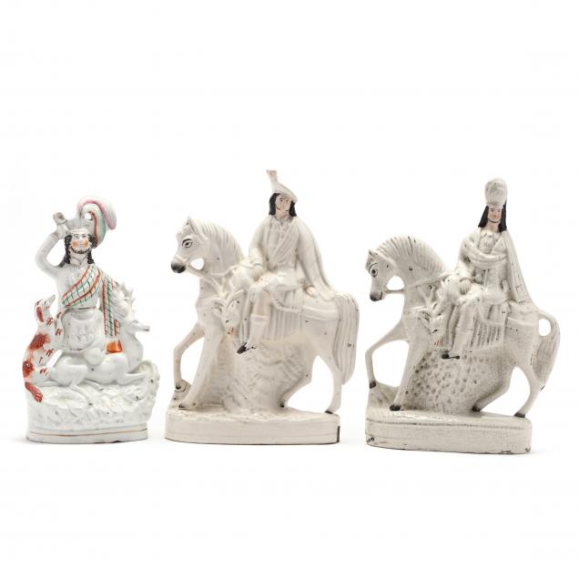 THREE STAFFORDSHIRE FIGURINES OF