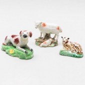 THREE STAFFORDSHIRE MODELS OF