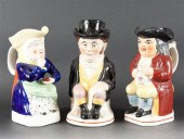 Three Staffordshire painted to