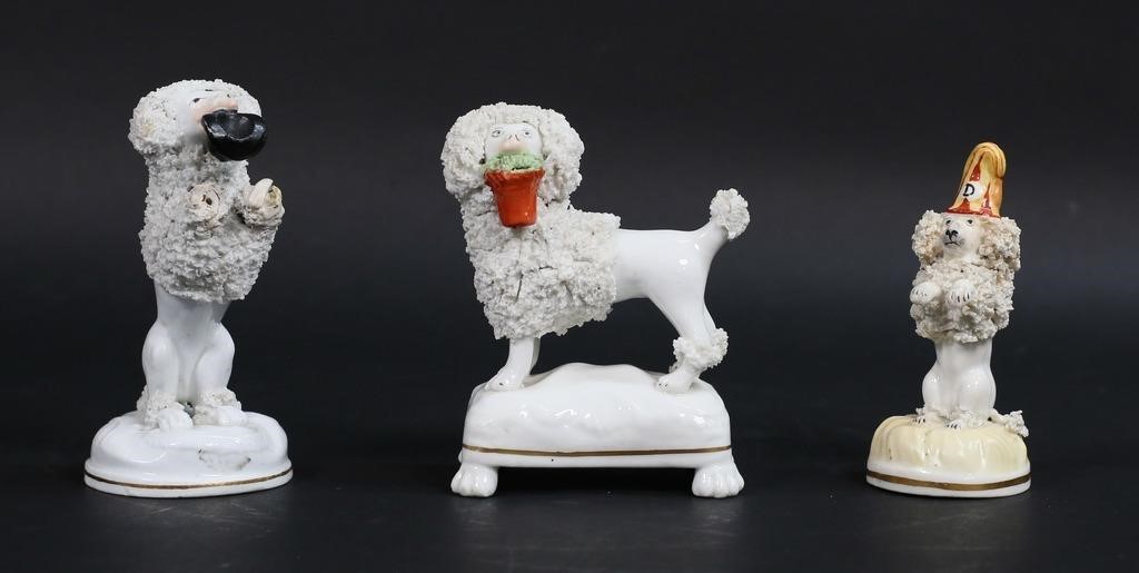 THREE STAFFORDSHIRE POODLESGroup of