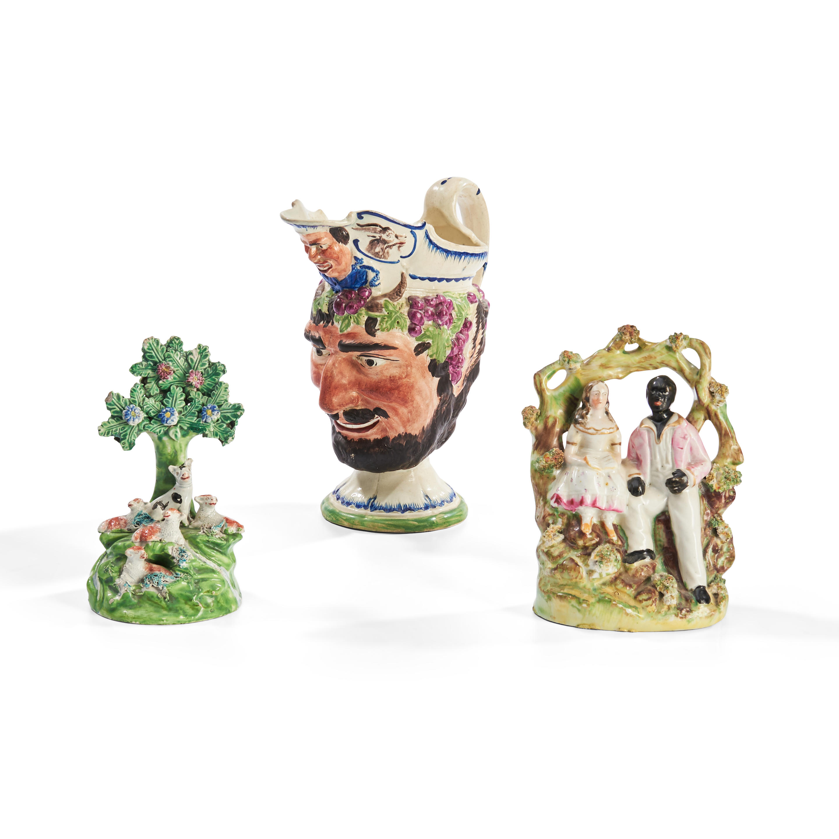 THREE STAFFORDSHIRE POTTERY