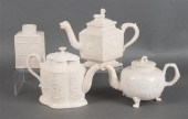 Three Staffordshire white salt