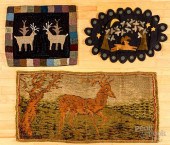 THREE STAG RUGS, MID 20TH AND