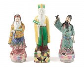 THREE STANDING PORCELAIN CHINE