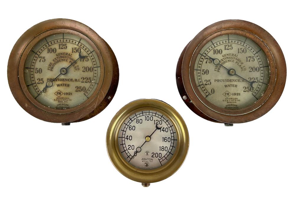 THREE STEAM GAUGES 19TH/EARLY