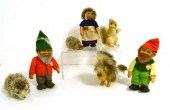 Three Steiff dolls: Lucki; Puc