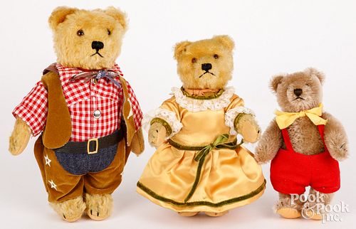 THREE STEIFF DRESSED BEARSThree