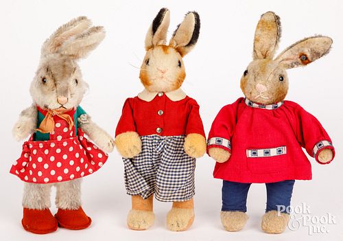 THREE STEIFF DRESSED RABBITSThree