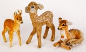 THREE STEIFF MOHAIR DEERThree