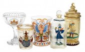 THREE STEIGEL TYPE ENAMELED GL