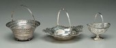 Three sterling baskets: one ov