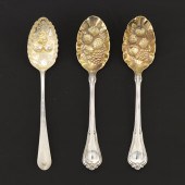 THREE STERLING BERRY SPOONS  T